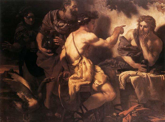 Johann Carl Loth Jupiter and Mercury at Philemon and Baucis before 1659 France oil painting art